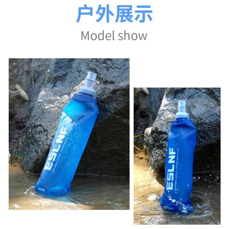 500Ml Water Bottle TPU Folding Soft Flask Sport Water Bottle Bag Collapsible Water Bottle Running Camping Hiking