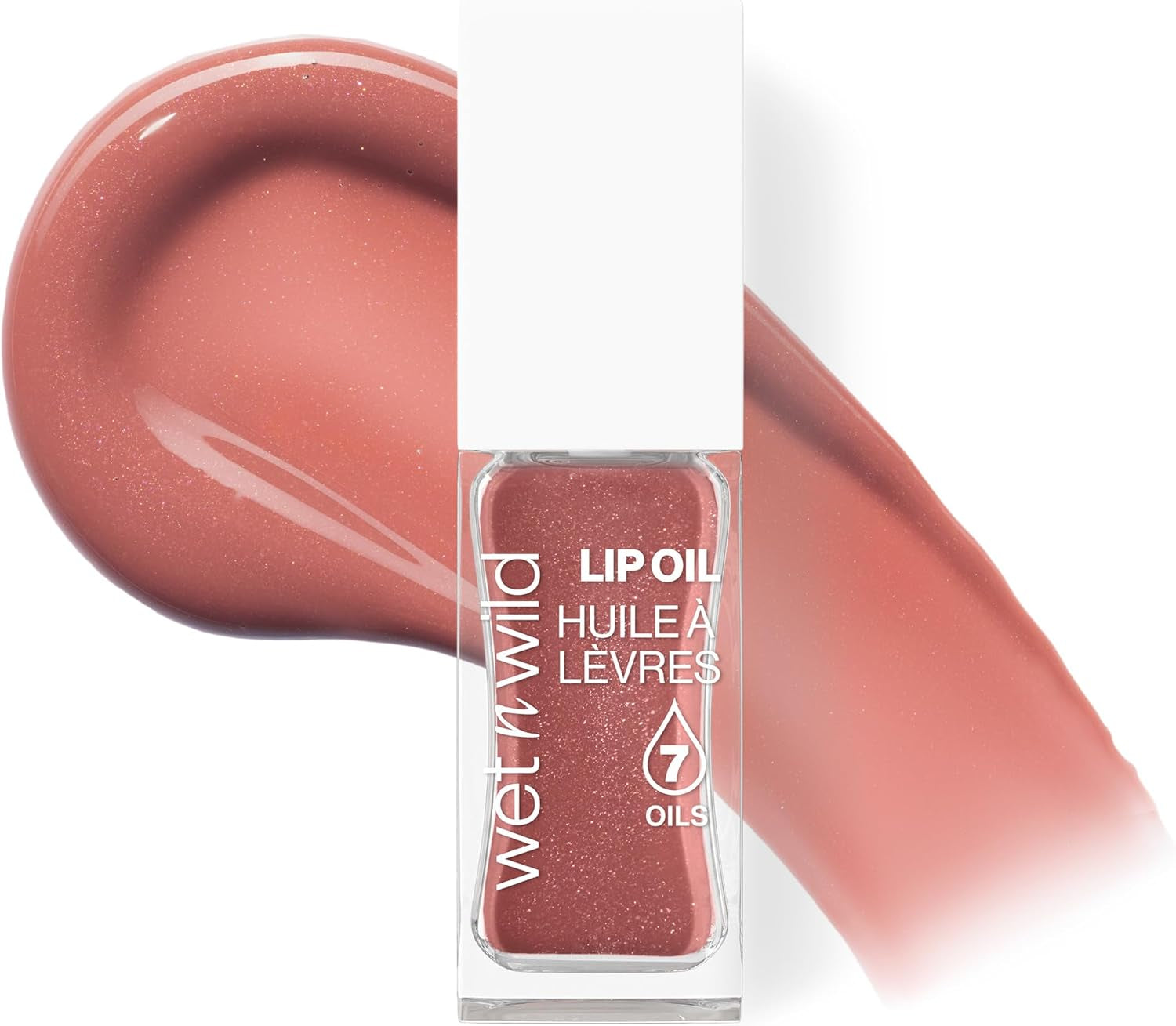 Tinted Lip Oil, Nourishing & Non-Sticky Brown Lip Gloss Powered by 7 Natural Oils, Lightweight Formula for Mirror-Like Glow Effect, Cocoa Rose Shade