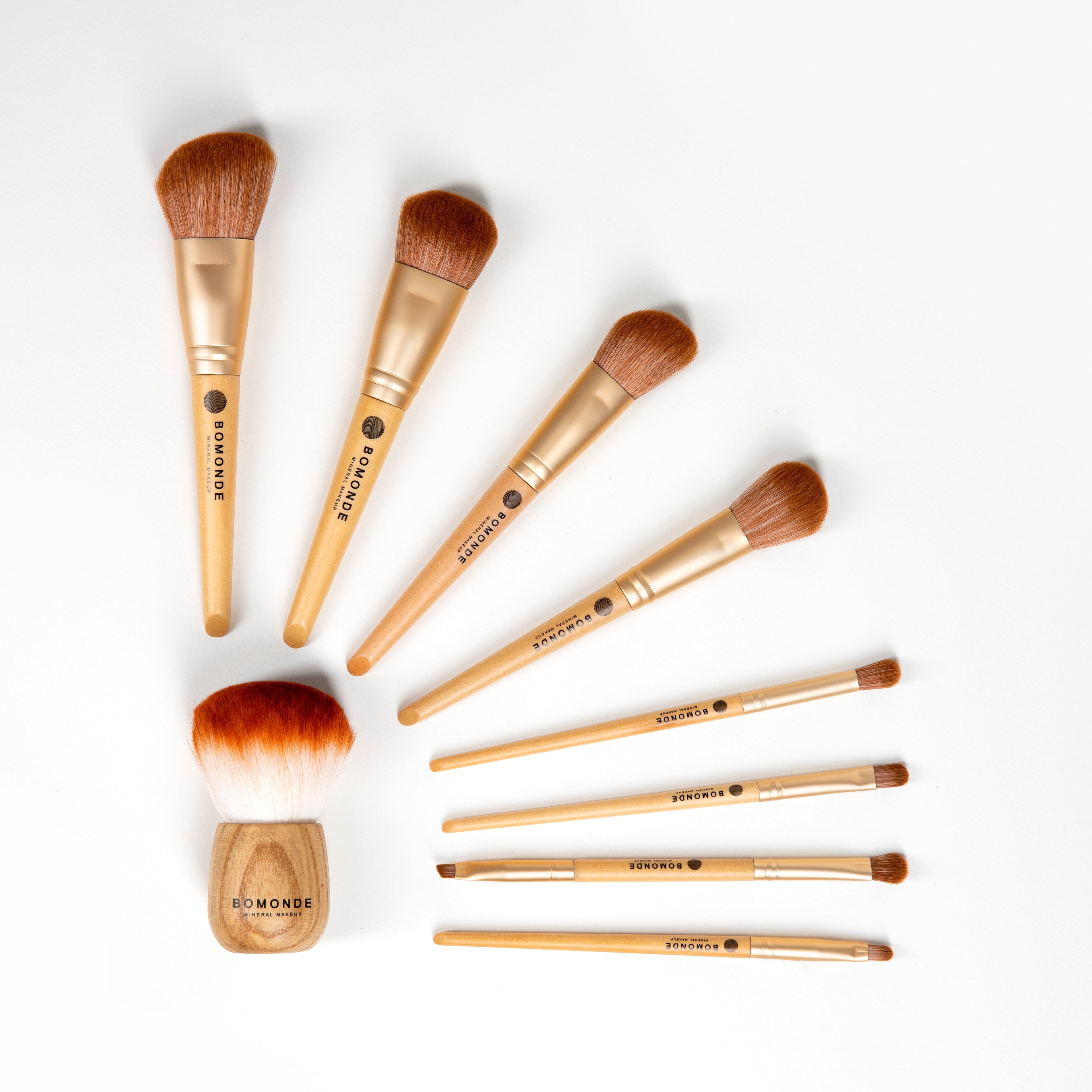 Vegan 9-Piece Makeup Brush Set | Complete Eco-Luxury Collection in Hessian Bag
