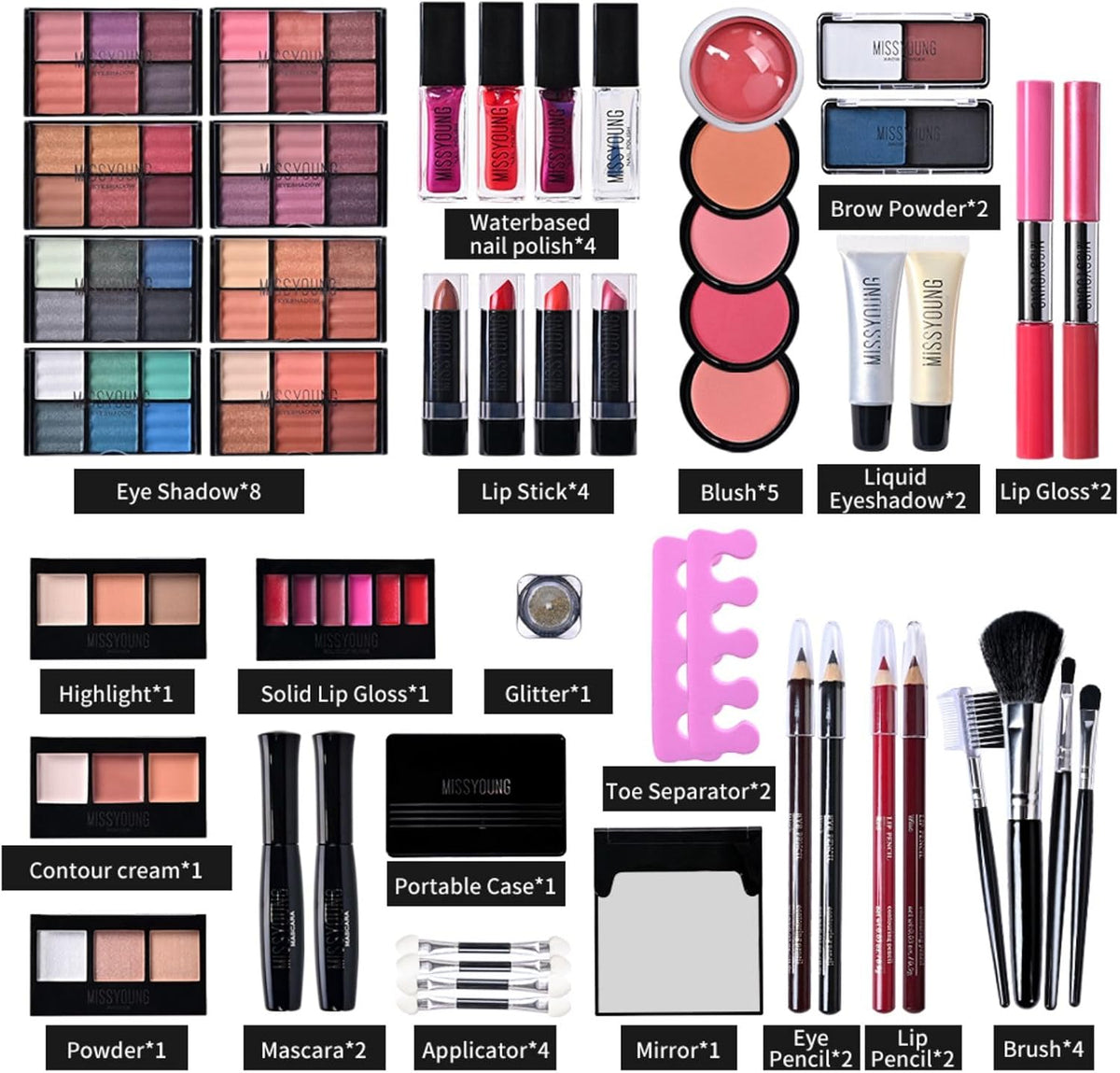 All in One Makeup Kit, Xmas Full Makeup Gift Set for Women Girls