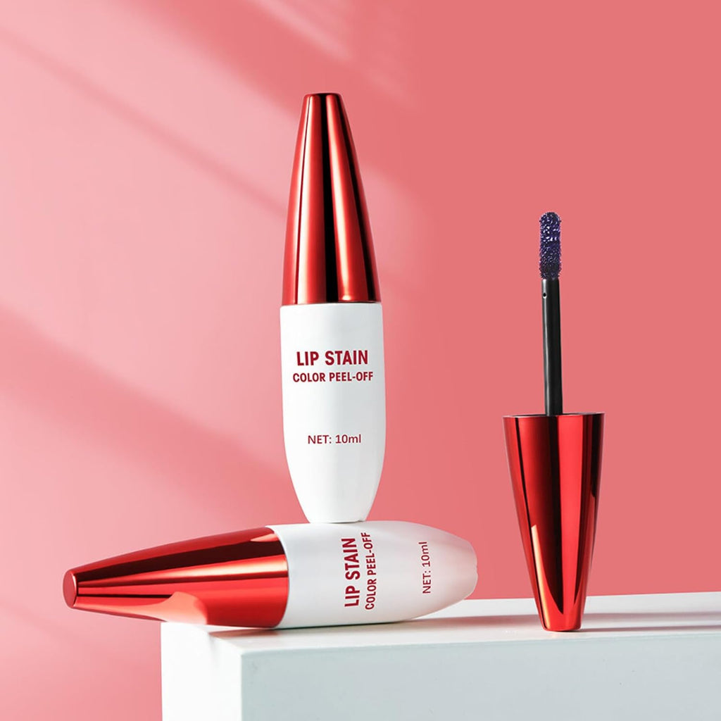 Lip Stain Non-Stick Cup Peel off Lip Stain Lip Tint Peel off Makeup for Women Extreme Amazing Make up Peel off Lip Tint Long Lasting Matte Finish Liquid Lipstick (#2 Cool Rose)