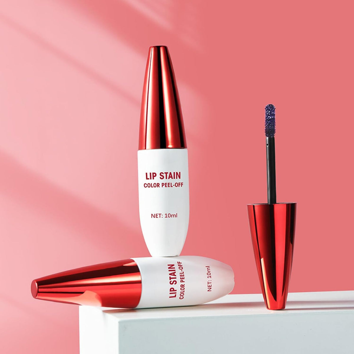 Lip Stain Non-Stick Cup Peel off Lip Stain Lip Tint Peel off Makeup for Women Extreme Amazing Make up Peel off Lip Tint Long Lasting Matte Finish Liquid Lipstick (#2 Cool Rose)
