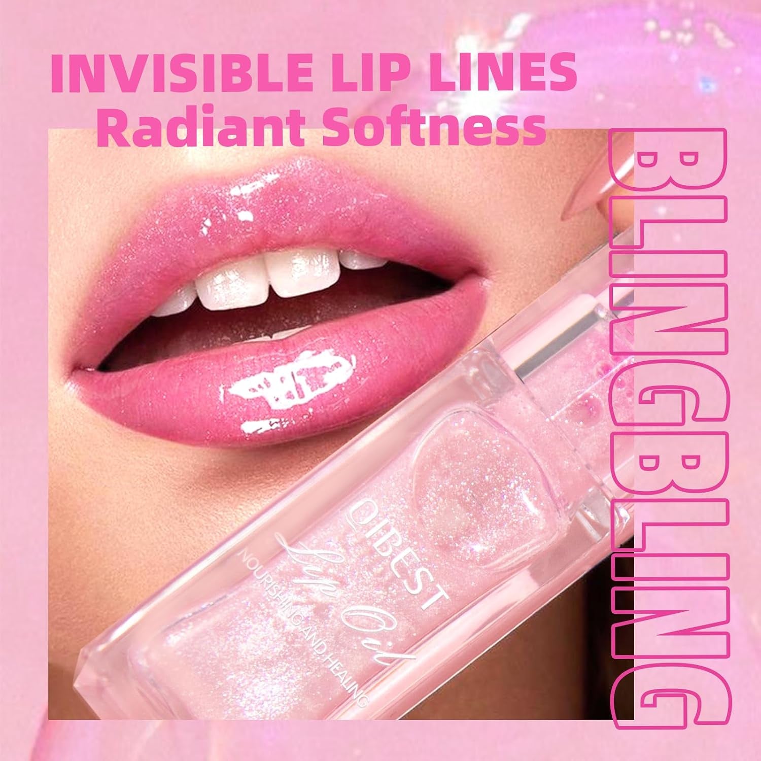 Magic Color Changing Lip Oil, Warm Change Moisturizing, Long Lasting Nourishing Big Brush Lip Gloss (#1)