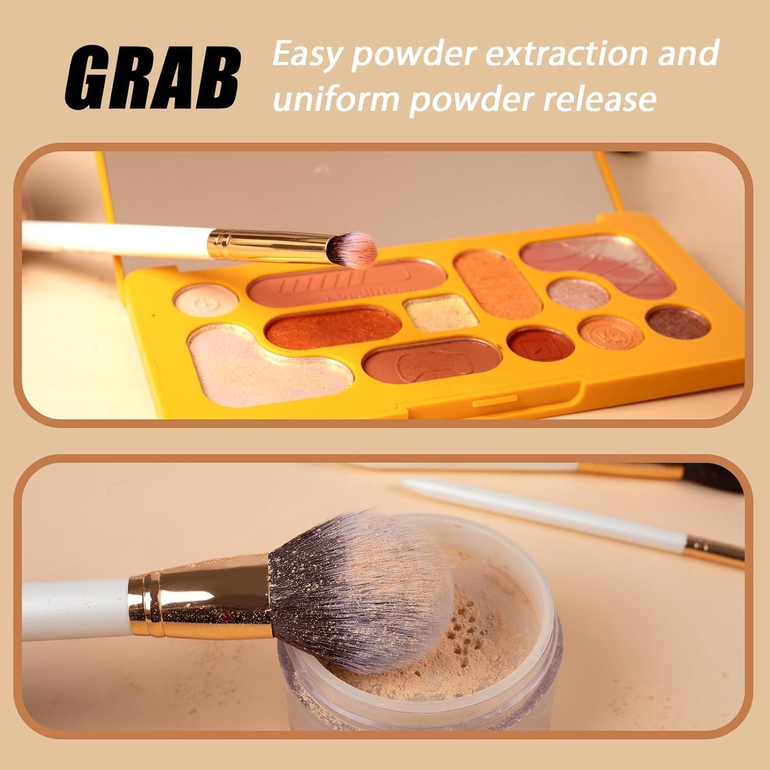 Professional Makeup Brush Set (12 Pieces) with Pearl Finish Handles - Ergonomic Design for Effortless Application, Complete Travel Makeup Brush Collection with Case