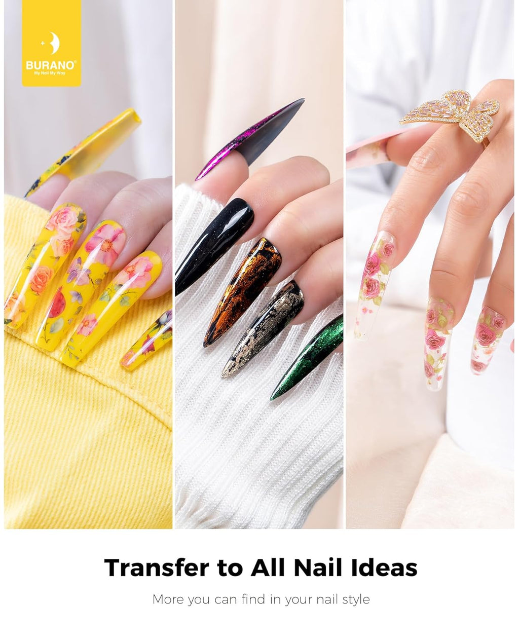 Nail Art Foil Glue Gel (0.5 oz) with 10-Piece Leopard Foil Sticker Set for DIY Nail Design - UV/LED Lamp Required