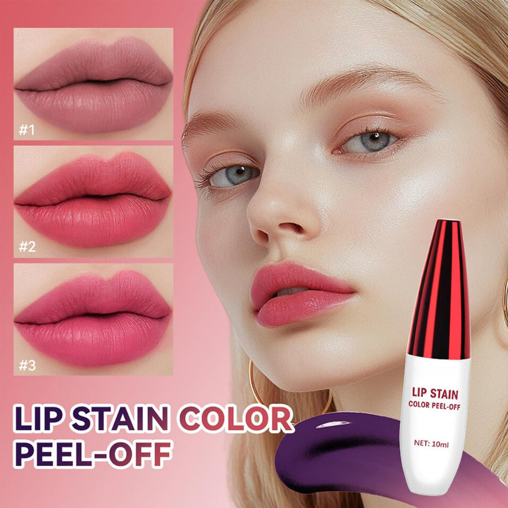 Lip Stain Non-Stick Cup Peel off Lip Stain Lip Tint Peel off Makeup for Women Extreme Amazing Make up Peel off Lip Tint Long Lasting Matte Finish Liquid Lipstick (#2 Cool Rose)