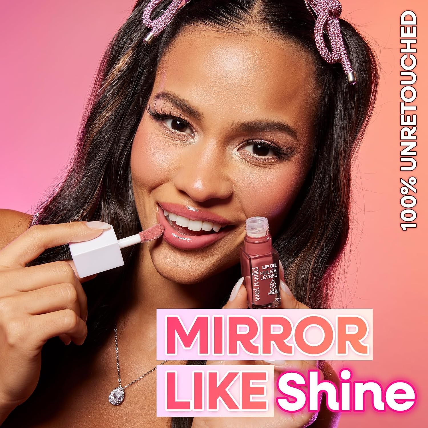 Tinted Lip Oil, Nourishing & Non-Sticky Brown Lip Gloss Powered by 7 Natural Oils, Lightweight Formula for Mirror-Like Glow Effect, Cocoa Rose Shade