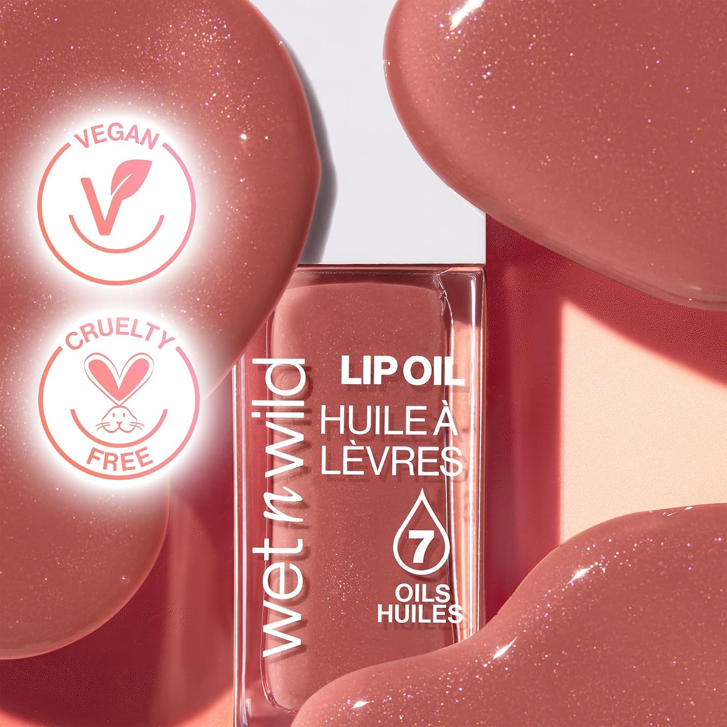 Tinted Lip Oil, Nourishing & Non-Sticky Brown Lip Gloss Powered by 7 Natural Oils, Lightweight Formula for Mirror-Like Glow Effect, Cocoa Rose Shade